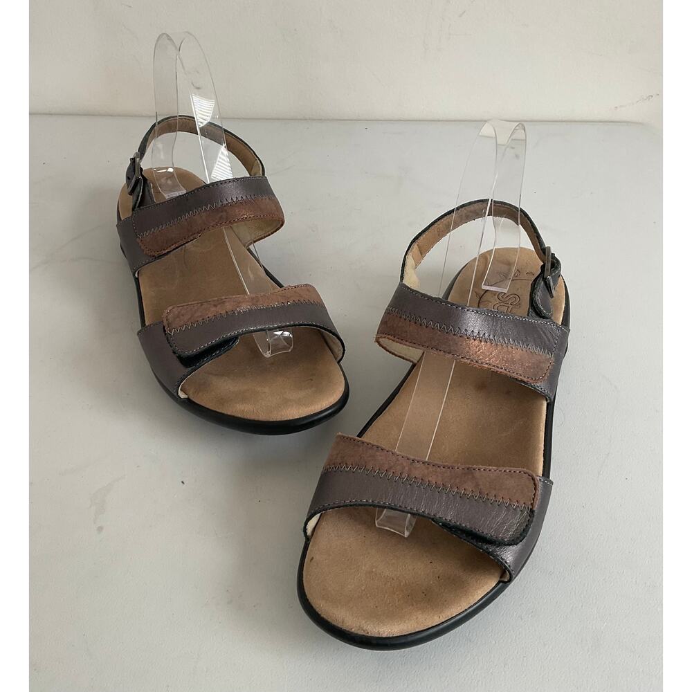 SAS Nudu Women's Strappy Metallic Leather Sandals Size 9W